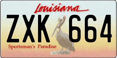 LA license plate ZXK664