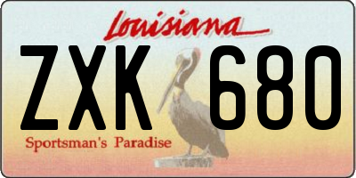 LA license plate ZXK680