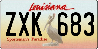 LA license plate ZXK683