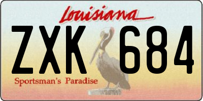 LA license plate ZXK684