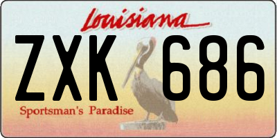 LA license plate ZXK686