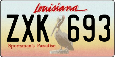 LA license plate ZXK693