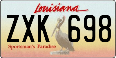 LA license plate ZXK698