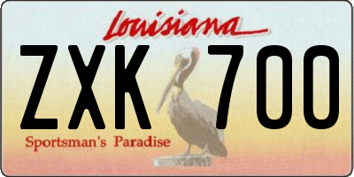 LA license plate ZXK700