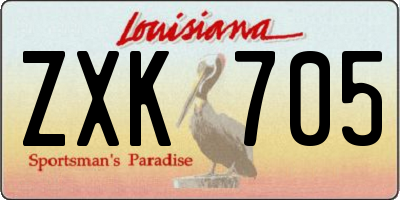 LA license plate ZXK705