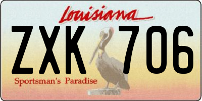 LA license plate ZXK706