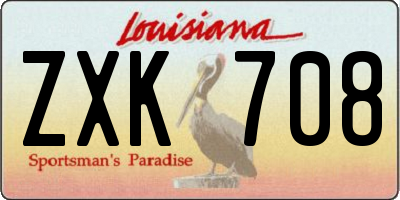 LA license plate ZXK708