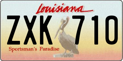 LA license plate ZXK710