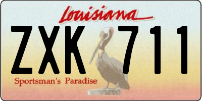 LA license plate ZXK711