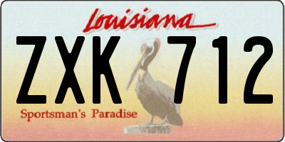 LA license plate ZXK712