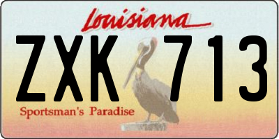 LA license plate ZXK713