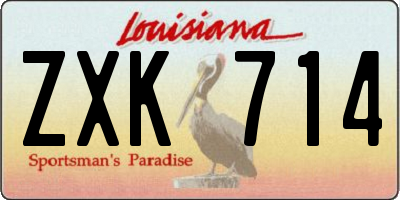 LA license plate ZXK714