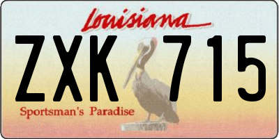 LA license plate ZXK715