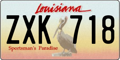 LA license plate ZXK718