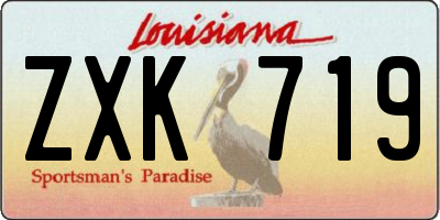 LA license plate ZXK719