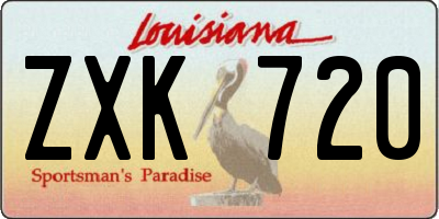 LA license plate ZXK720