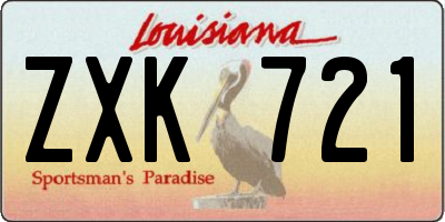 LA license plate ZXK721