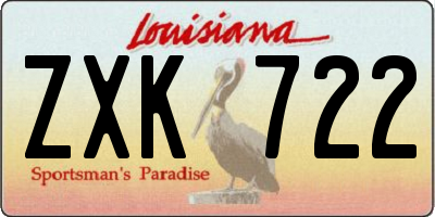 LA license plate ZXK722