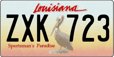 LA license plate ZXK723