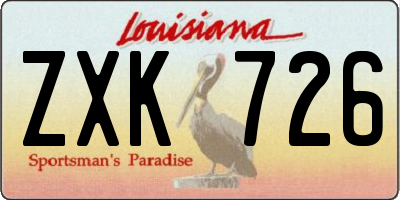 LA license plate ZXK726