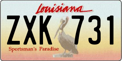 LA license plate ZXK731