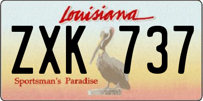 LA license plate ZXK737