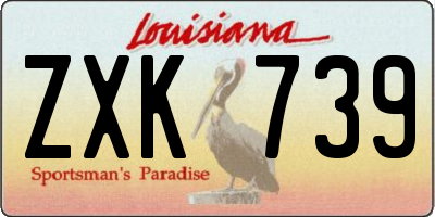 LA license plate ZXK739