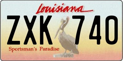 LA license plate ZXK740