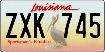 LA license plate ZXK745