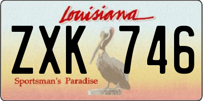 LA license plate ZXK746