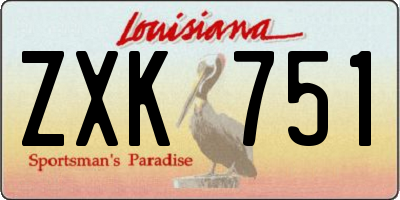 LA license plate ZXK751
