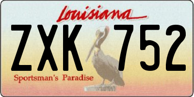 LA license plate ZXK752