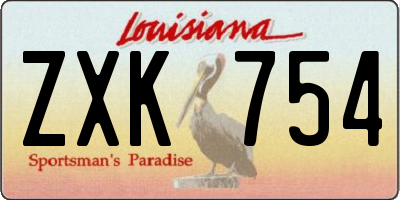 LA license plate ZXK754