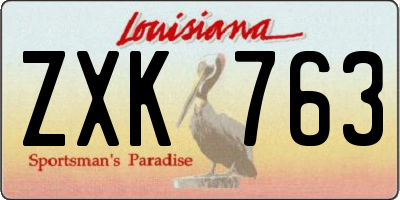 LA license plate ZXK763