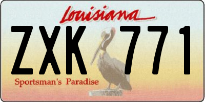 LA license plate ZXK771