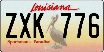 LA license plate ZXK776