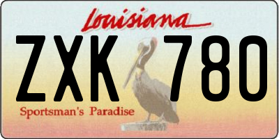 LA license plate ZXK780