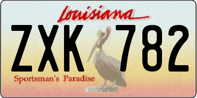 LA license plate ZXK782