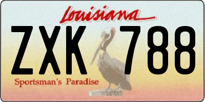 LA license plate ZXK788