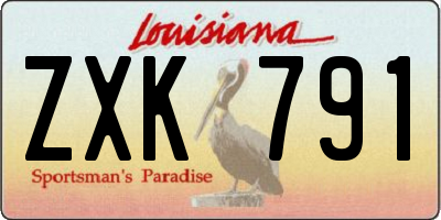 LA license plate ZXK791