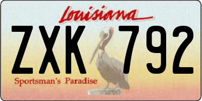 LA license plate ZXK792