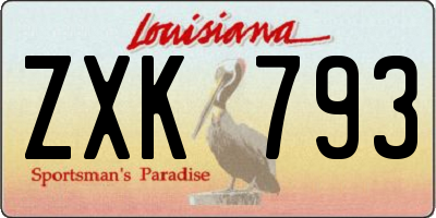 LA license plate ZXK793