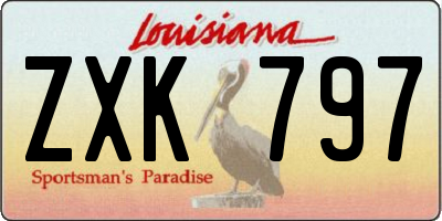 LA license plate ZXK797