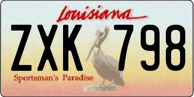 LA license plate ZXK798