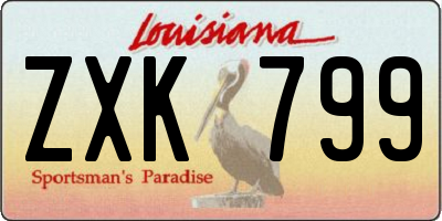 LA license plate ZXK799