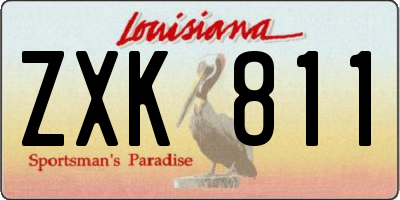 LA license plate ZXK811