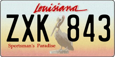 LA license plate ZXK843