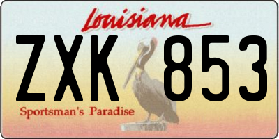 LA license plate ZXK853