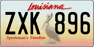 LA license plate ZXK896