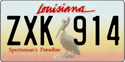 LA license plate ZXK914